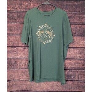 Life Is Good Shirt Men's Green T-Shirt Not All Who Wander Size XL 100% Cotton